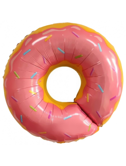 шар пончик розовый 69см