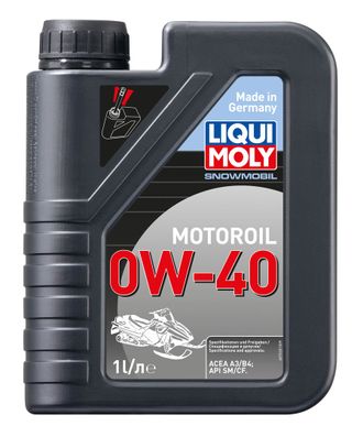 Синтетическое моторное масло для снегоходов Liqui Moly Snowmobil Motoroil 4Т 0W40 - 1 л. (7520)