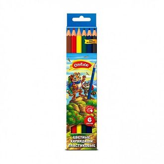 Набор цветных карандашей Creativiki, 6 цветов, шестигранные, пластиковые 168005