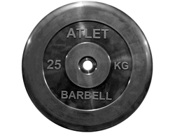 Диск обрезиненный MB Barbell Atlet, d=26мм, вес 25 кг