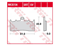Тормозные колодки передние TRW MCB736SV для BMW (Sinter Street SV)