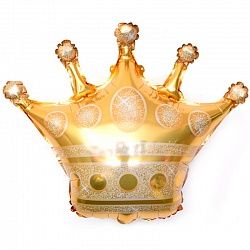 Шар (28&#039;&#039;/71 см) Фигура, Золотая корона, 1 шт.