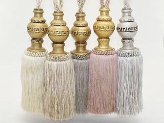 Кисточки для штор традиционного дизайна: серый, розовый, молочный,  коричневый меланж