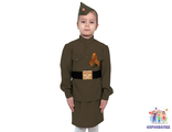 Военная форма на девочку ( Пилотка, гимнастёрка, ремень, юбка, георгиевская лента) рост 110-116 , 116-122 (С)  146-152
