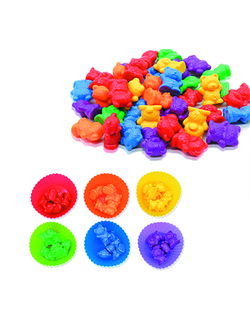 Развивающая игра, "Корзиночки с мишками: цвета", пособие для малышей, Монтессори, обучающая игра, BeeZee Toys