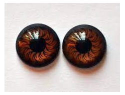 Глаза хрустальные клеевые пластиковые,, 6 мм, коричневые, арт. ГХ01