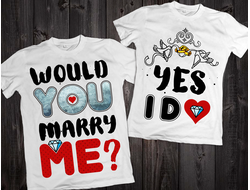 Парные футболки "Ты выйдешь за меня?" 015
