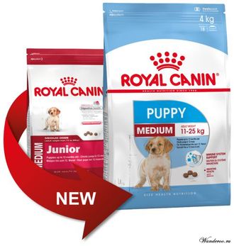 Royal Canin Medium Puppy Роял Канин Медиум Паппи корм для щенков средних пород в возрасте с 2 до 12 месяцев, 14 кг