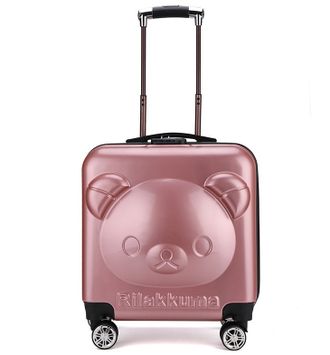 Детский чемодан на 4 колесах Rilaccuma / Рилаккума - серебристо-розовый