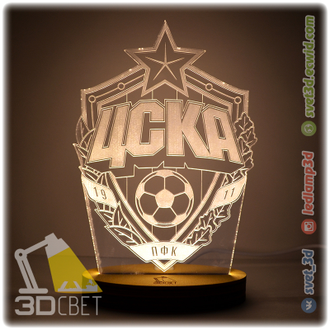 svetilnik nochnik pfk cska moskva emblema derevyannyj 1 cvet svecheniya kupit v podarok bolelshiku i futbolistu