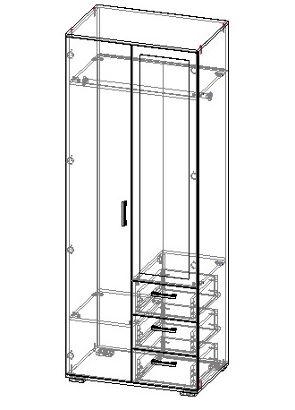 Шкаф распашной "ШОН-14" (модификация 1)
