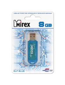 Накопитель USB 2.0 8GB Mirex ELF синий (ecopack)