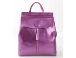 Кожаный женский рюкзак-трансформер Zipper лиловый