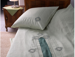 Комплект льняного постельного белья "Традиция" двуспальный-евро