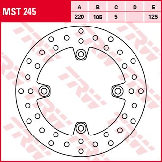 Тормозной диск задний TRW MST245 для мотоциклов Honda CBR 125/250/600/900/954/1000, CB 250/600 VTR 250/1000 // Triumph Daytona 600/650/675/955, TT 600, Speed Four 600, Speed Triple 900/955