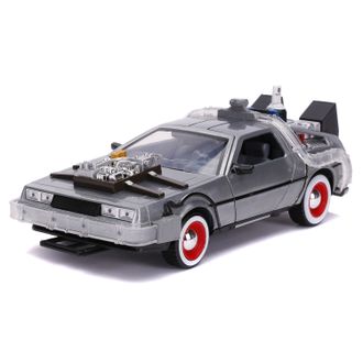 Модель Машинки Hollywood Rides Back to the Future 3 1:24 Time Machine Primer Brushed Raw Metal