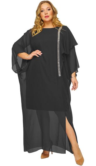 Женская одежда - Вечернее, нарядное платье Арт. 1823901 (Цвет черный) Размеры 52-74