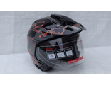 Шлем открытый 3/4 COBRA JK521, черный с графикой(2),M