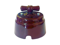 Ретро выключатель керамический шоколад (Interior electric)