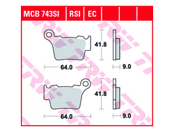 Тормозные колодки TRW MCB743SI для KTM (Sinter Offroad)