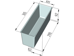Хлебная форма Тостерная 305 х 105 х 92 мм
