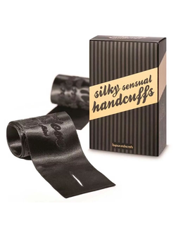 Черные ленты для связывания SILKY SENSUAL HANDCUFFS Производитель: Bijoux Indiscrets, Испания Артикул производителя: 0071
