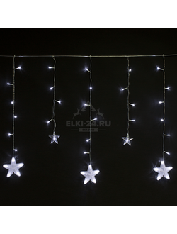 Гирлянда светодиодная бахрома "Звезды" 3х0,6 м белый холодный свет