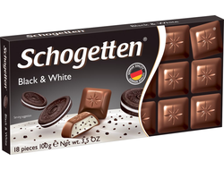 Шоколадная плитка Schgotten Black&White, 100гр