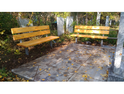 Скамья со спинкой деревянная 1300х300х1000мм