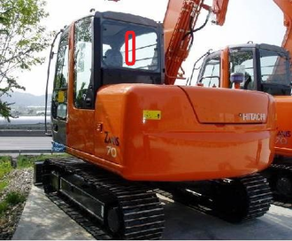 Стекло заднее (закалённое) для экскаватора гусеничного Hitachi zx 70/75 lc (арт.014)