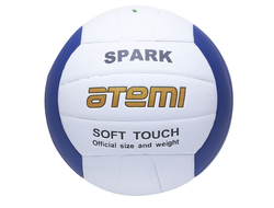 Мяч волейбольный Atemi SPARK синтетическая кожа Microfiber, бело-синий