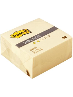 Стикеры Post-it Basic 76х76 мм пастельные желтые (1 блок, 400 листов)