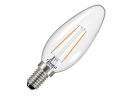 Лампа светодиодная General Свеча E14 7W(660lm) 6500K 6K 35x98 филамент (нитевидная), прозр. 649700