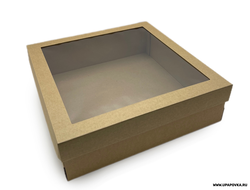 Коробка картонная с окном 40 х 40 х 12 см Бурый