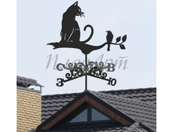 Флюгер на крышу Кошка на ветке