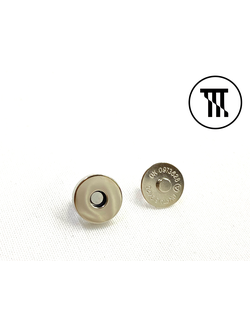 Кнопка магнитная, цв. Серебро, диаметр 13 мм