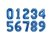 Цифра фольга синяя гелий/воздух (102 см)