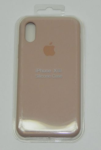 Защитная крышка силиконовая iPhone XS, розовая