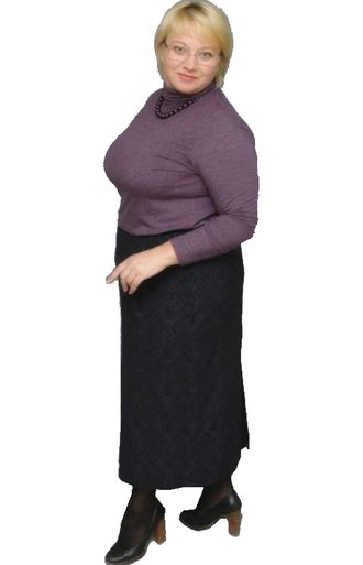 Классическая юбка БОЛЬШОГО размера Арт. 5123 (Цвет темно-синий)  Размеры 58-68