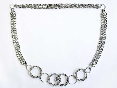 "Гюзель", подхват металлический с кольцами и стразами