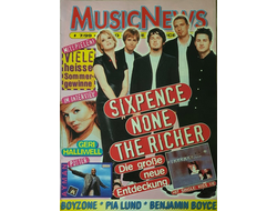 Music News Magazine July 1999 Sixpence None The Riche, Иностранные музыкальные журналы, Intpressshop