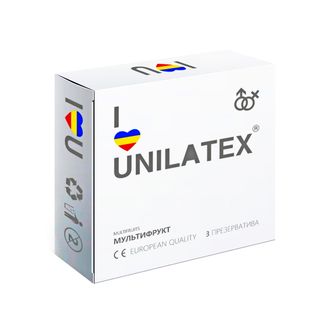 Презервативы UNILATEX &quot;MULTIFRUITS&quot; цветные ароматизированные по 3 шт и 15 шт