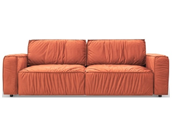 Диван Бергамо, прямой угловой диван, диван с оттоманкой, раскладной диван Бергамо, обивка на выбор