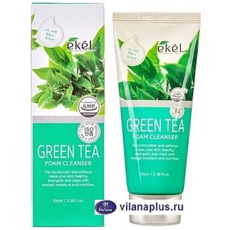 EKEL Пенка для умывания с экстрактом Зеленого Чая Green tea foam cleanser, 100 гр. 653410