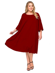 Платье свободного силуэта Арт. 1620407 (Цвет бордовый ) Размеры 52-78
