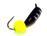 Мормышка вольфрамовая Столбик чёрн шар жёлтый вес.0.44gr.12mm. d-2.0mm,