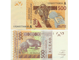 Западная Африка 500 франков 2012 г. (Буква А - Кот Д&#039;&#039;&#039;&#039;Ивуар)