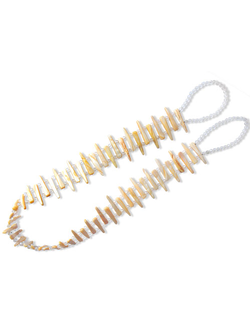 Подхват «Коралловый» с перламутром и прозрачными бусинами