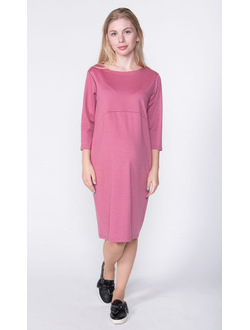 Платье для беременных прямого кроя, тёмно-розовое