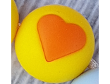 Шар с сердцем 15мм - желтый и оранжевый